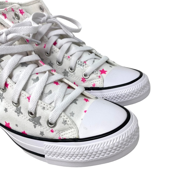 Converse Chuck Taylor Hi Sneakers White Pink Kid Women Size Canvas Shoes A05393F - Picture 4 of 10
